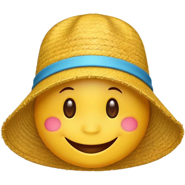 African hat on smiling yellow emoji emoji