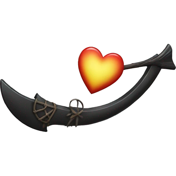 The bow shoots at the black heart emoji