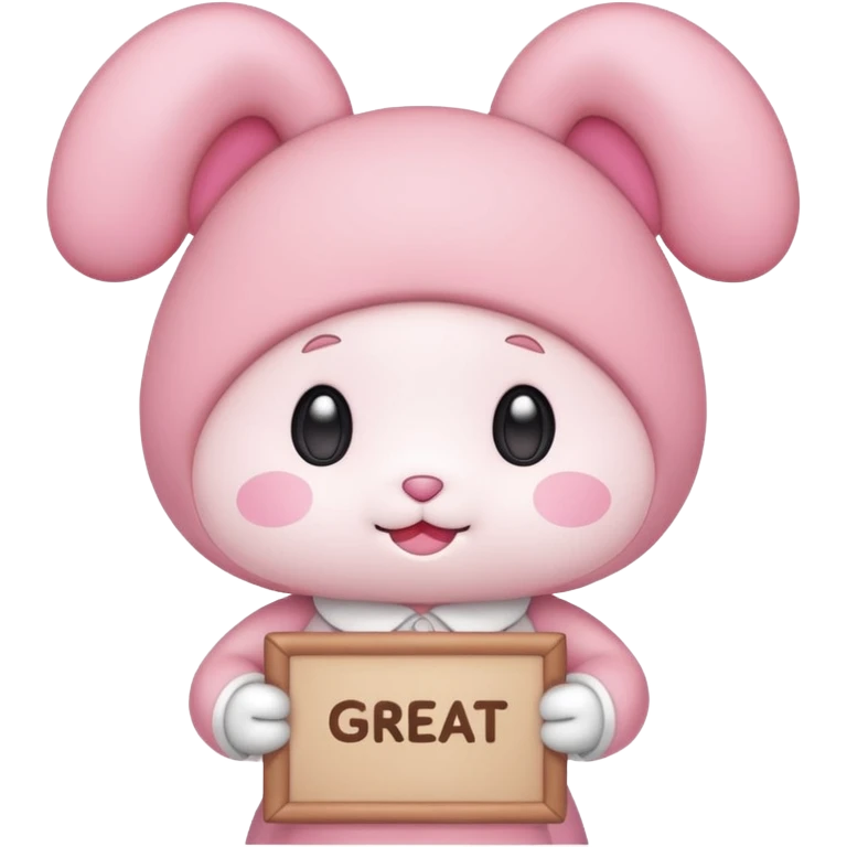 my melody with sign that says great work emoji
