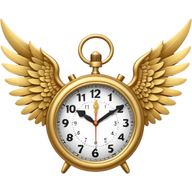 Clock with wings emoji