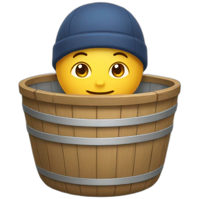 chat sur un seau emoji