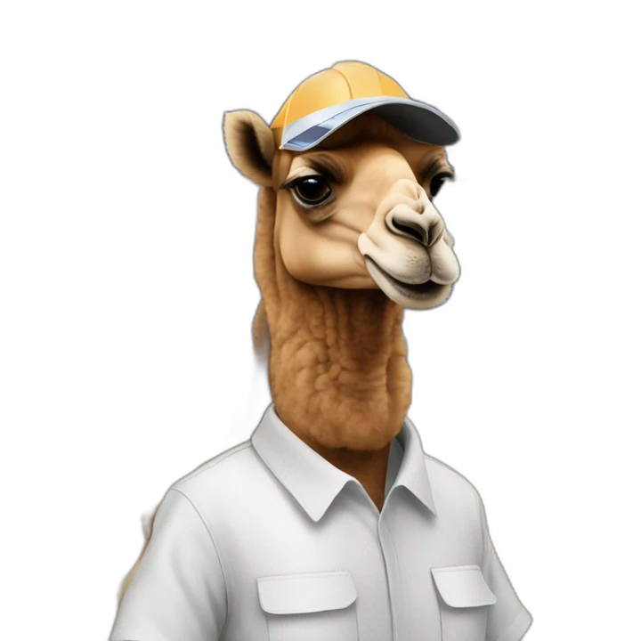 Camel working as solar panels technician emoji