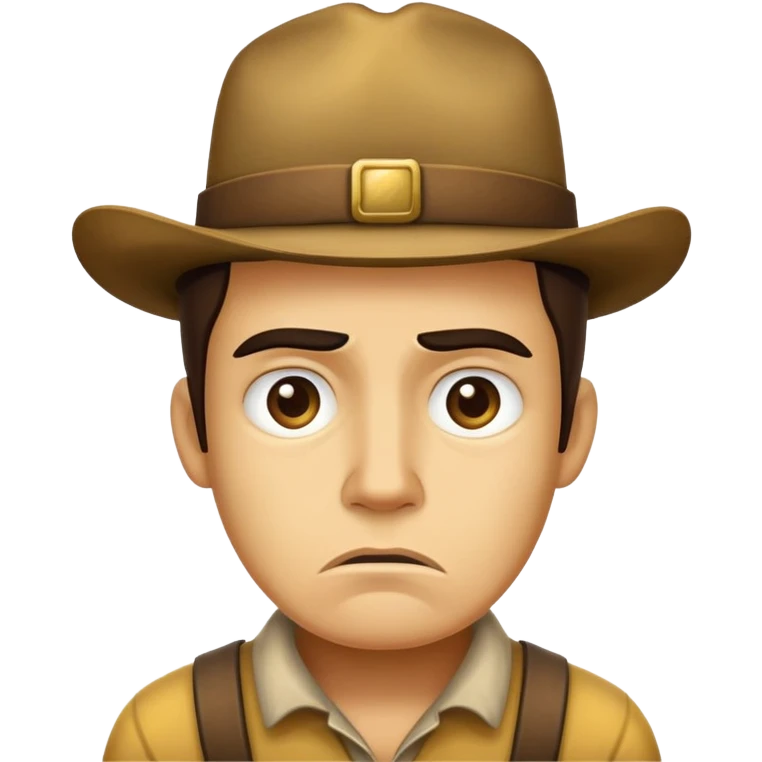 annoyed face inspired by 1849 California Gold Rush, historical context, expressive emoji
