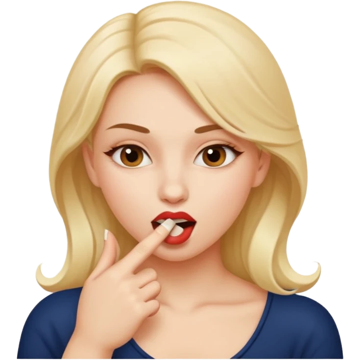 Cara coqueta mordiendose un dedo de manera sensual emoji