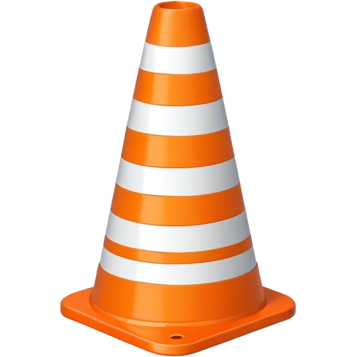 only blue and white traffic cone emoji