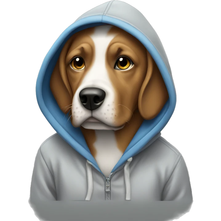 Dog wearing hoodie  emoji