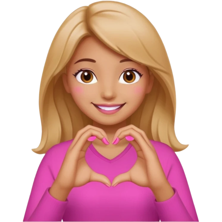 Smiling girl doing the Japanese  heart emoji