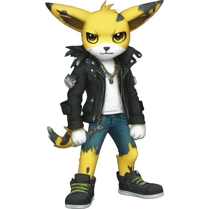 cute cool edgy punk Digimon-Fakemon-animal full body emoji