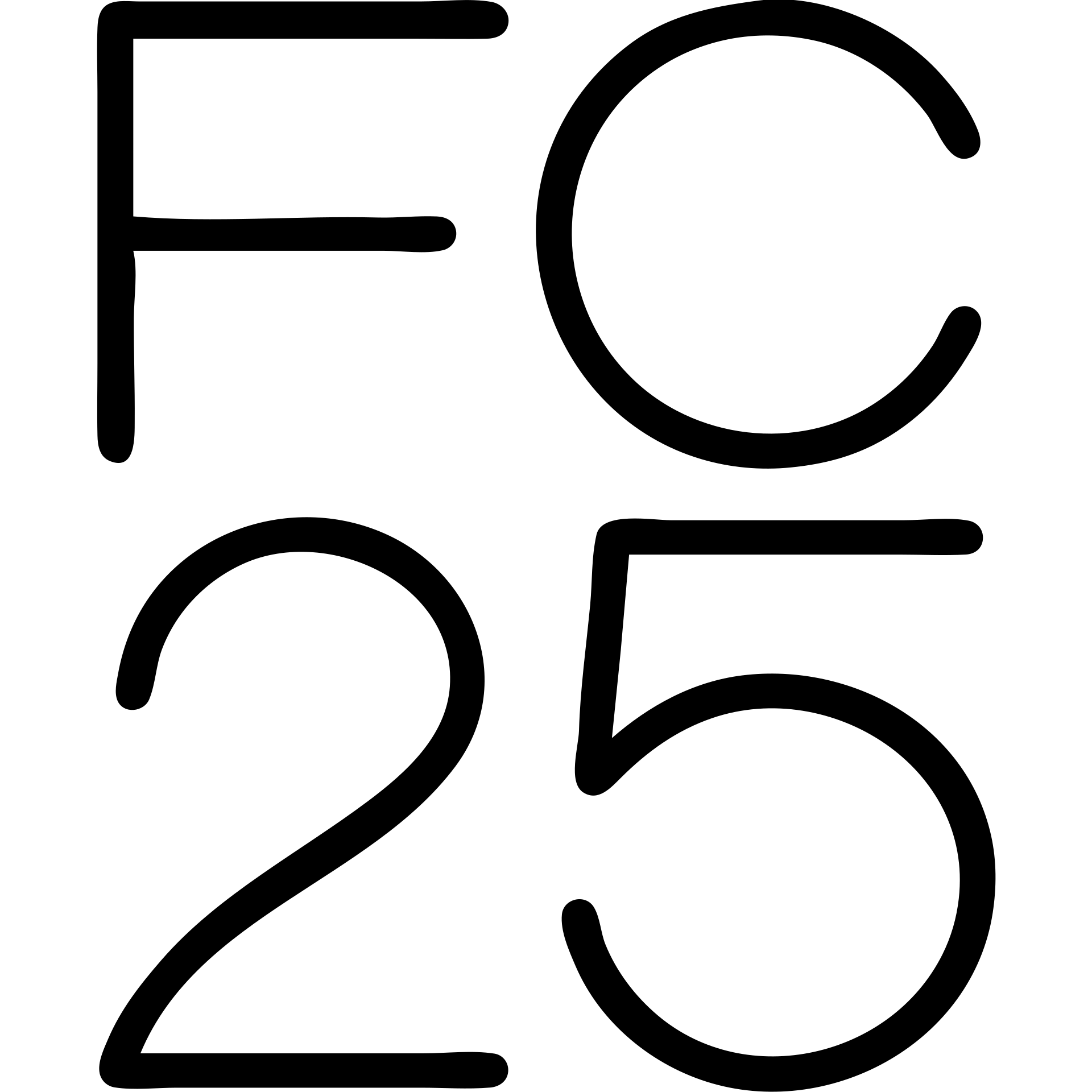 minimal icon of 'FC 25' as a monogram, outlined, no fill, geometric style emoji