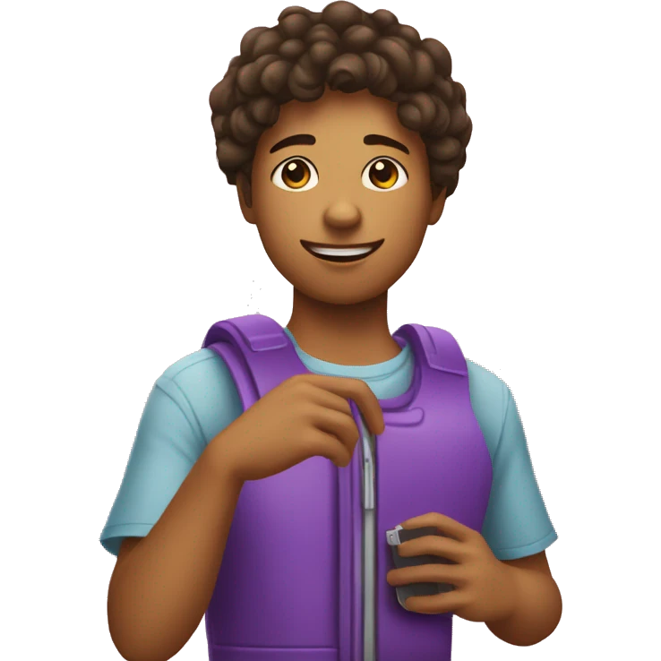 adolescent peau mat jouant de la batterie emoji