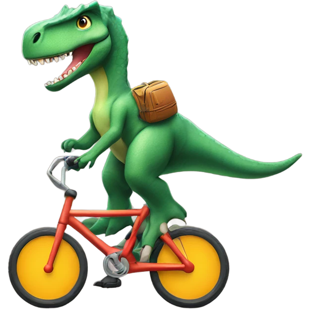 Dinosaur riding bike emoji