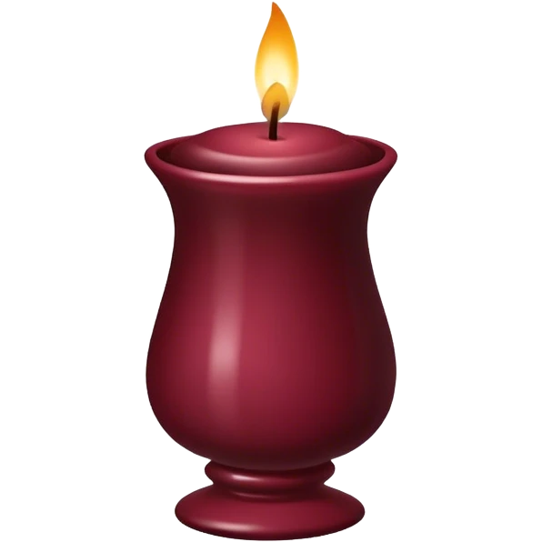 Maroon candle in a pretty, decorative jar emoji