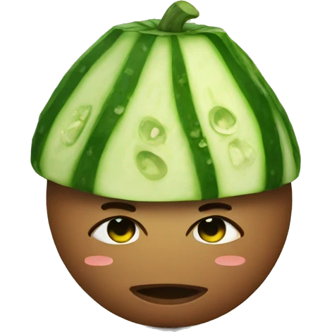Emoji relaxing with cucumber in the eyes emoji