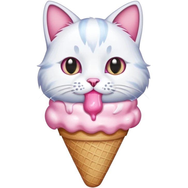 Cat eating a ice Cream  emoji