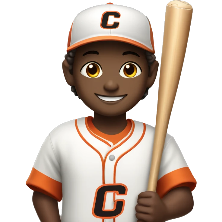 smiling boy with baseball bat Jersey Says Canes  emoji