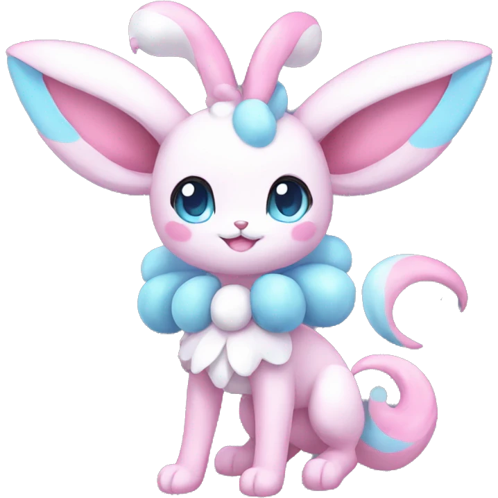 Kawaii Pastel Shiny Sylveon Full Body emoji