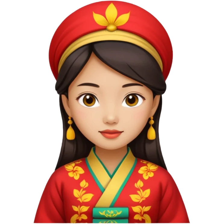 Asian girl wearing traditional Vietnamese clothes emoji