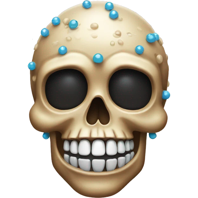 Skull with sweat beads emoji