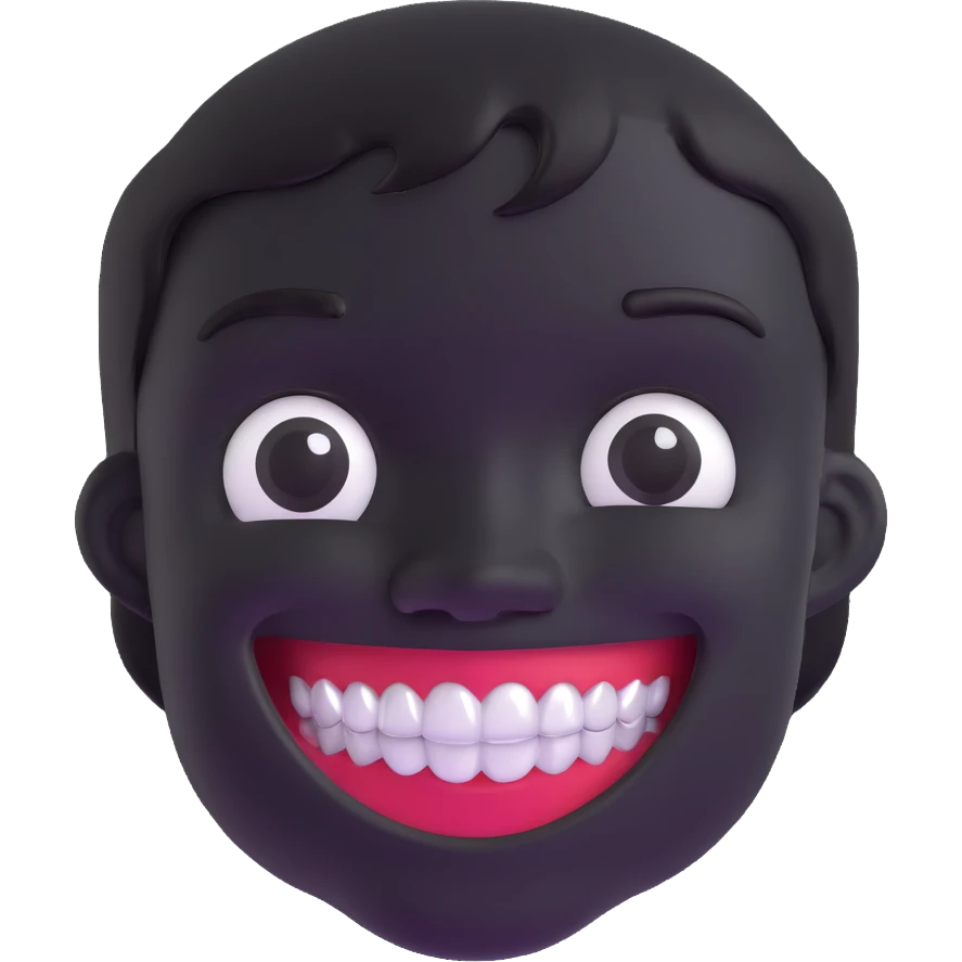 black face smiling with diamond teeth emoji