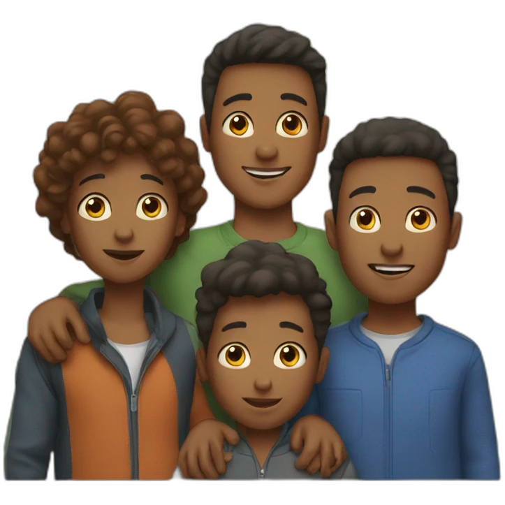 Family with three boys emoji