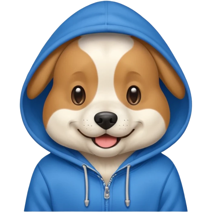 Dog wearing hoodie emoji