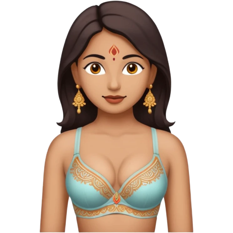 Hindu emoji with bra emoji
