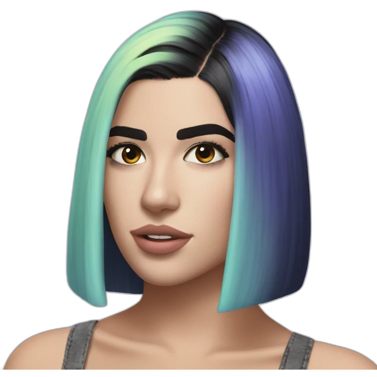 Dua lipa 2 color hair emoji