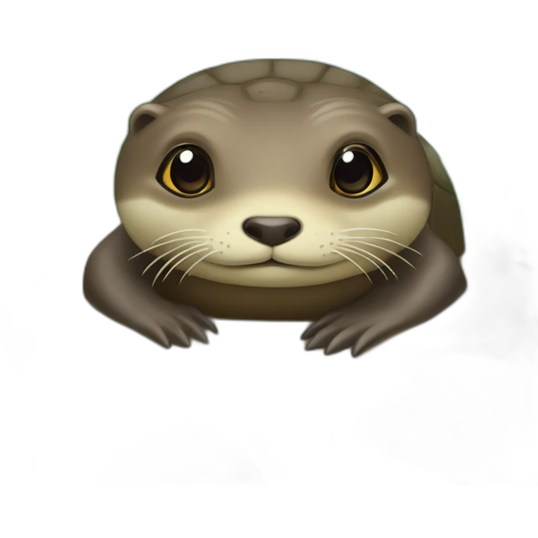 Loutre sur te d'os d'une tortue emoji