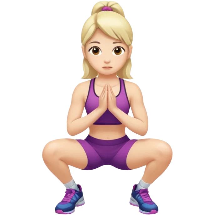 girl doing squat emoji