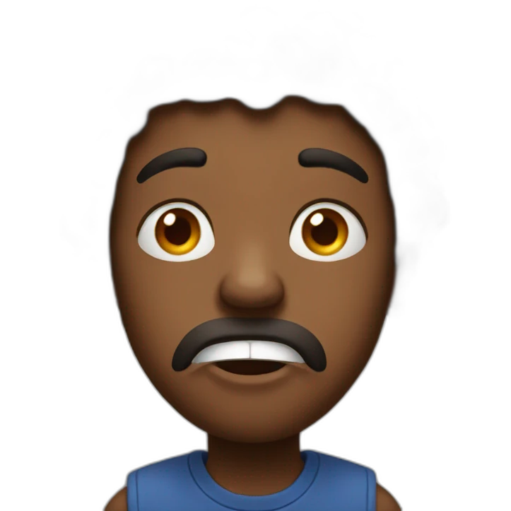 Shocked black guy emoji