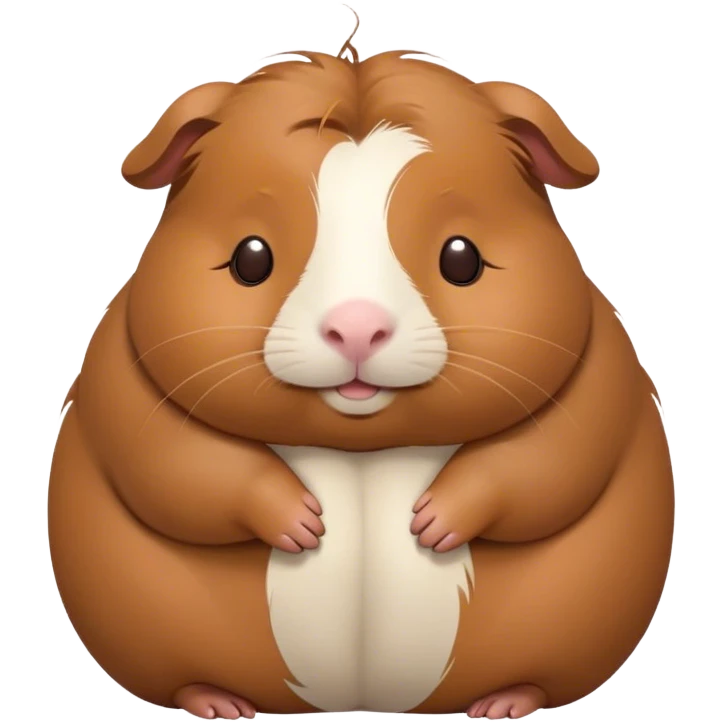 Meme-Worthy Cute Sleeping Brown Guinea Pig Portrait Emoji, Head resting peacefully with a contented smile, showcasing a delightfully chubby build and a luxuriously soft brown coat, eyes shut in a serene, cozy nap, Simplified yet hilariously adorable features, highly detailed, glowing with a soft, drowsy light, high shine, relaxed and utterly lovable, stylized with an air of playful laziness, bright and heartwarming, soft glowing outline, capturing the essence of a comically sleepy guinea pig, so meme-worthy it feels like it could instantly become the next viral sensation of adorable slumber! emoji