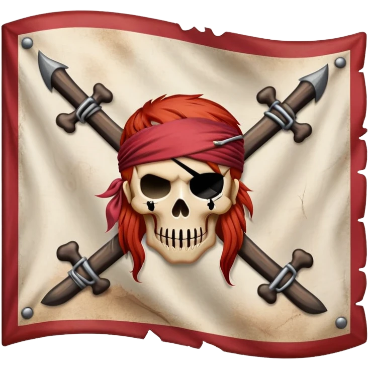 One Piece Red Hair Pirates flag with three scars emoji