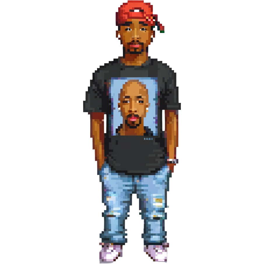 2Pac в полный рост, no background emoji
