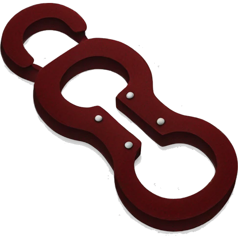 Dark red fuzzy handcuffs emoji