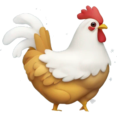 Christmas snowglobe with chicken emoji