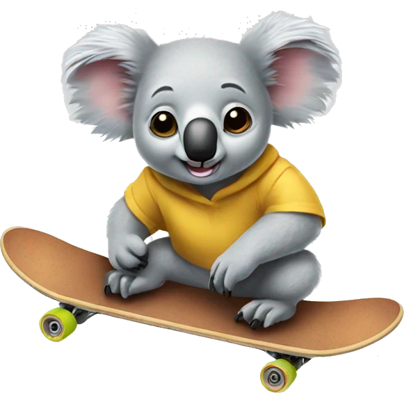 Koala on skateboard emoji
