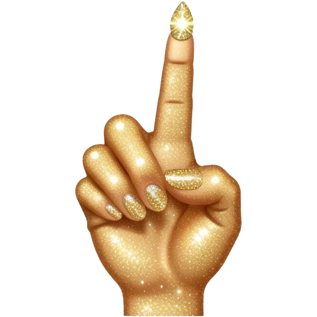 Sparkle middle finger emoji