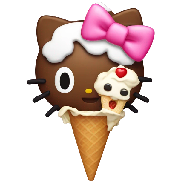 Hello kitty with ice cream  emoji