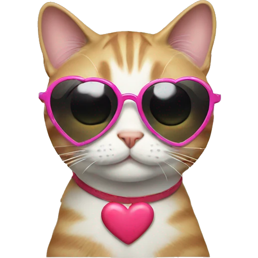 Cat with hearts sunglasses  emoji
