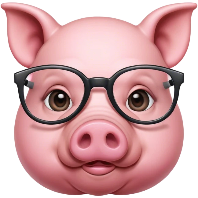 pig wearing glasses emoji