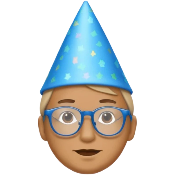 party blue hat bee with glasses full body emoji