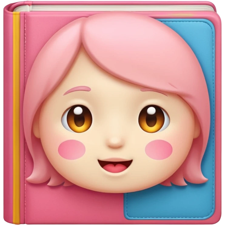 cute book with blushing cheeks emoji
