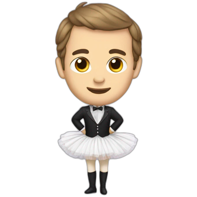 Macron wearing a ballet tutu emoji