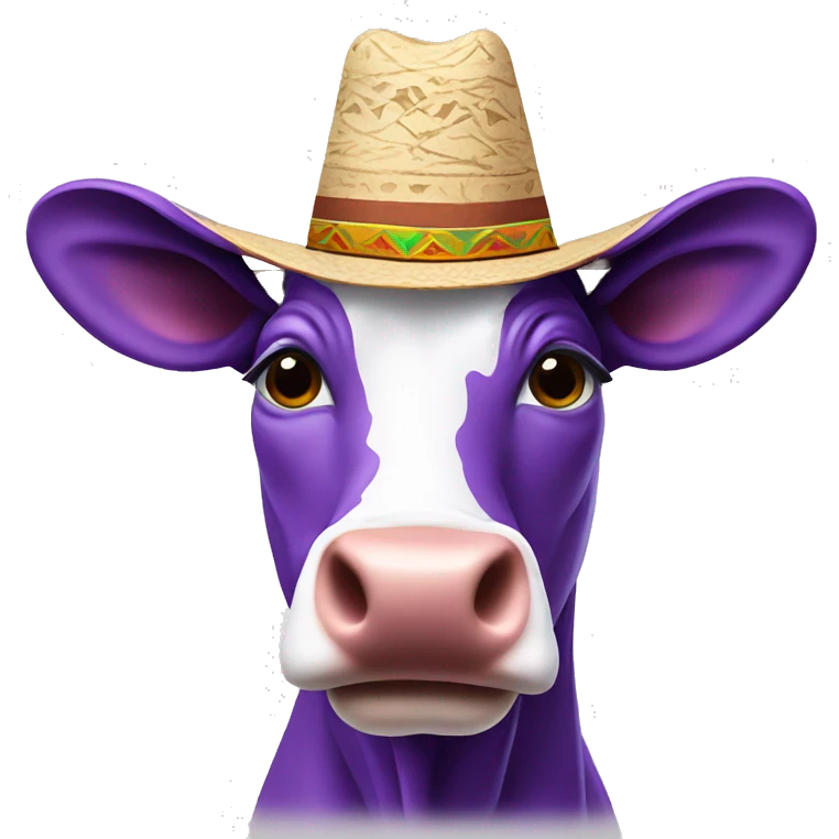Purple cow wearing a sombrero emoji