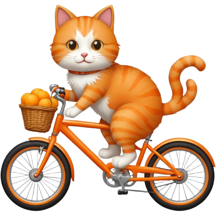 Cat is riding a bike emoji