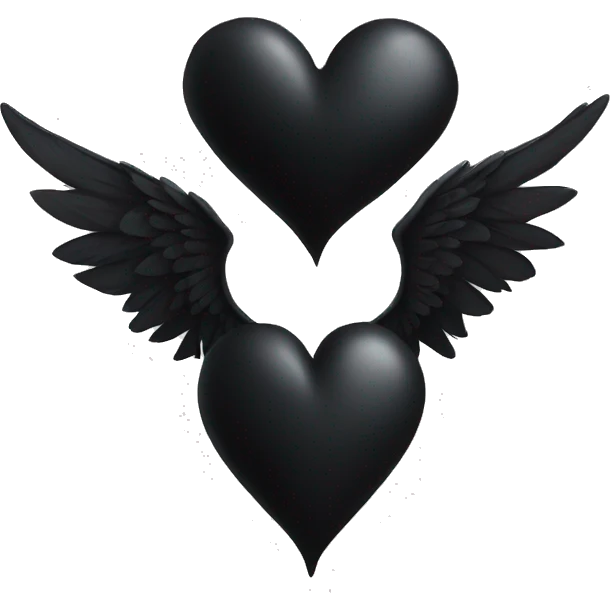 a black heart with wings emoji