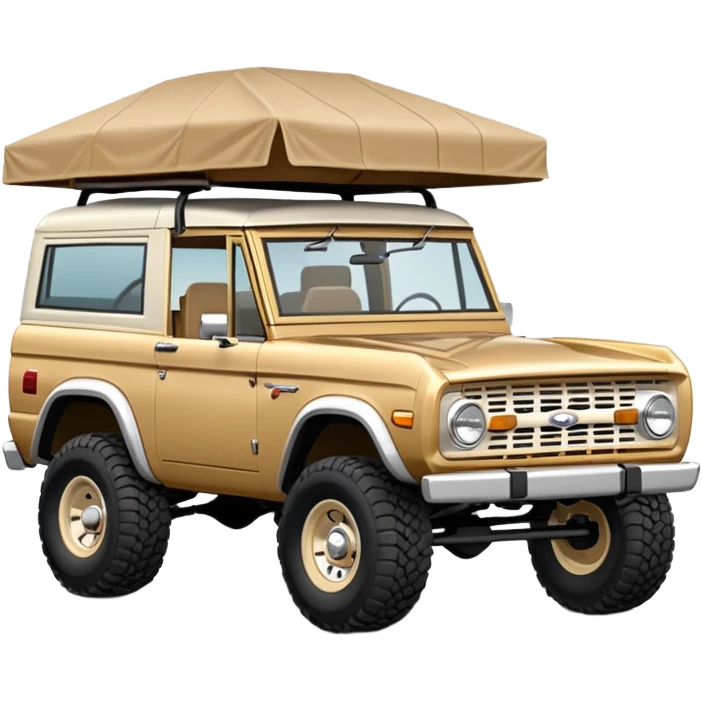 Sand colored ford bronco big bend with the roof off emoji