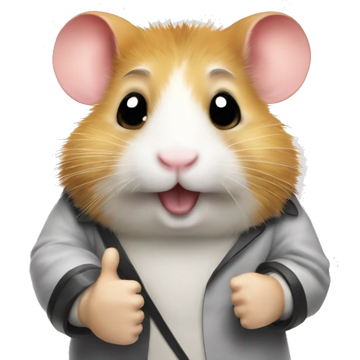 Hamster thumbs up with working on ph.d emoji
