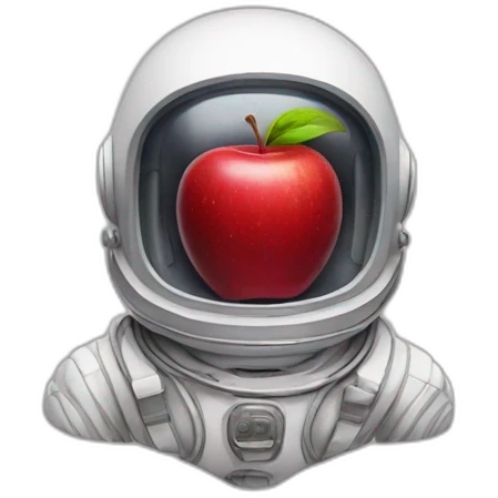 red apple wearing space helmet emoji