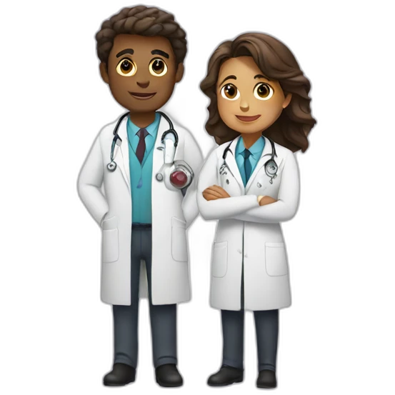 Two doctors in love emoji